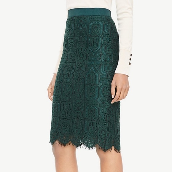 Ann Taylor Dresses & Skirts - Ann Taylor Sz 6 Lace Midi Skirt EUC